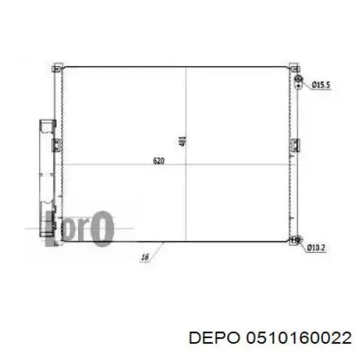 Радиатор кондиционера 0510160022 Depo/Loro