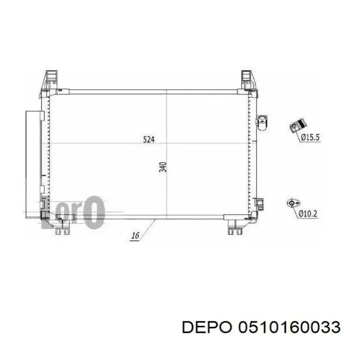 Радиатор кондиционера 0510160033 Depo/Loro