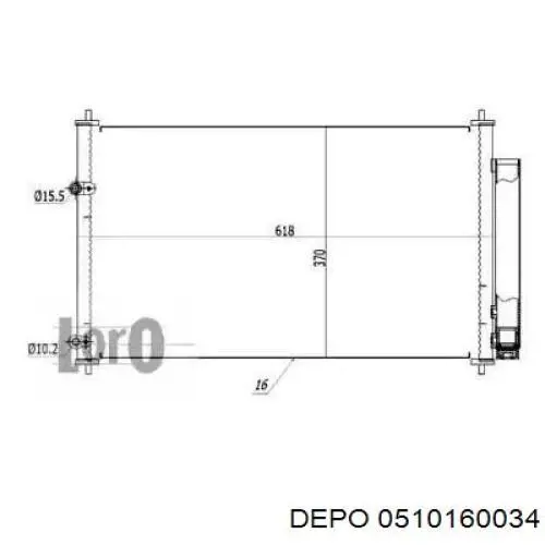 051-016-0034 Depo/Loro радиатор кондиционера