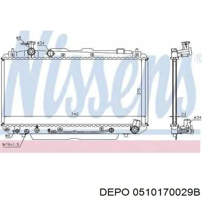 Радиатор 0510170029B Depo/Loro