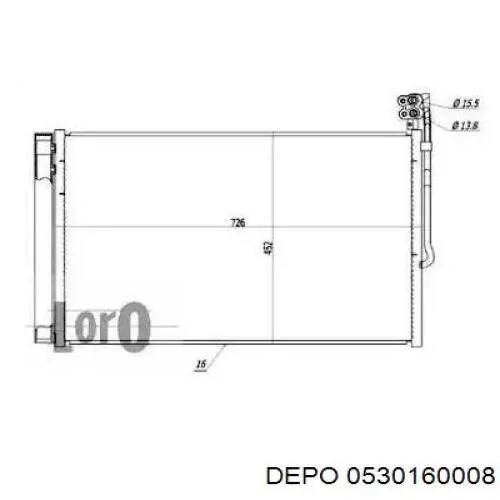 Радиатор кондиционера 0530160008 Depo/Loro