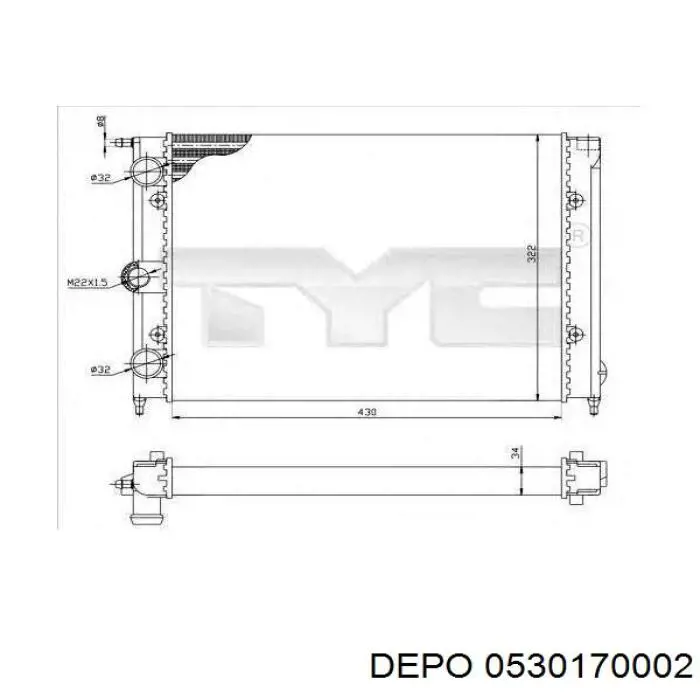 Радиатор 0530170002 Depo/Loro/Abakus