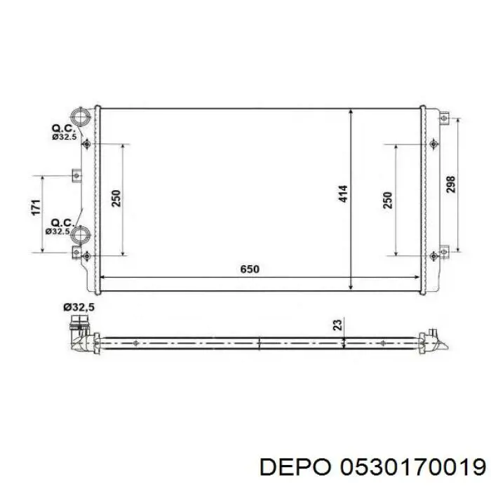 Радиатор охлаждения двигателя Depo/Loro/Abakus 0530170019 цена, от 51.29 USD