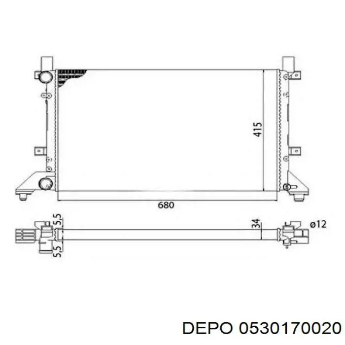 Радиатор 0530170020 Depo/Loro/Abakus