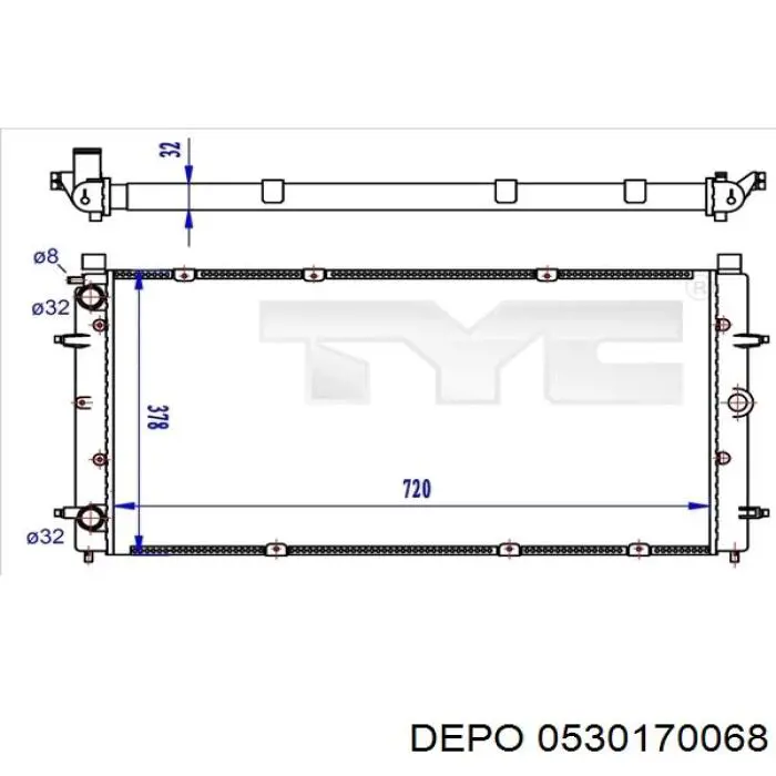 Радиатор охлаждения двигателя Depo/Loro/Abakus 0530170068 цена, от 57.85 USD