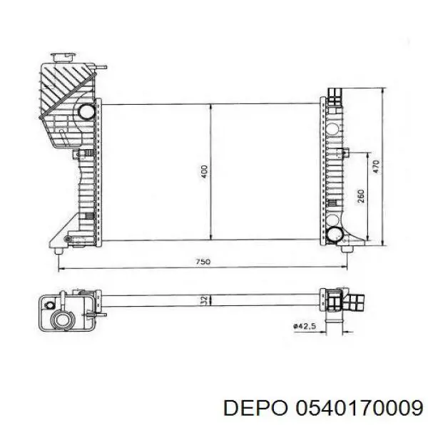 Радиатор 0540170009 Depo/Loro/Abakus