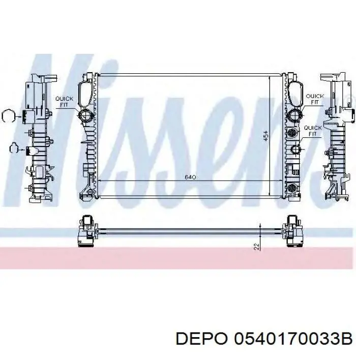 Радиатор охлаждения двигателя Depo/Loro/Abakus 0540170033B цена, от 104.81 USD