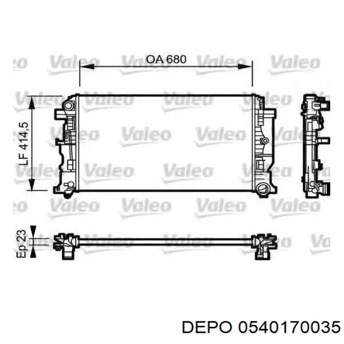 Купить 0540170035 Depo/Loro/Abakus Радиатор водяной