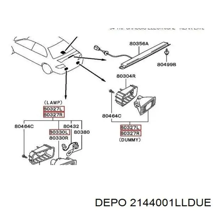 Фонарь противотуманный задний левый FP4805F7T TYC