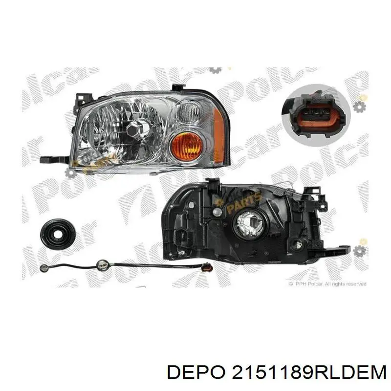 Правая фара 2151189RLDEM Depo/Loro/Abakus