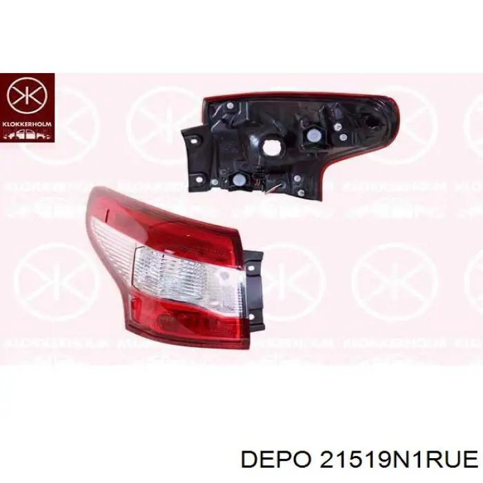 Фара задняя правая внешняя Depo/Loro/Abakus 21519N1RUE цена, от 105.95 USD