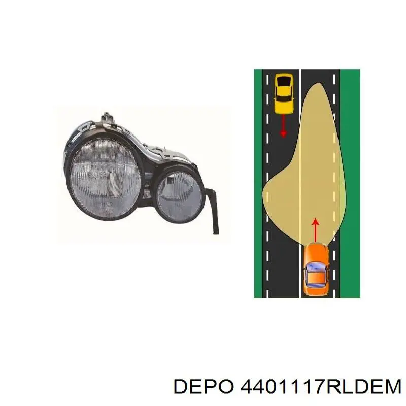 Правая фара 084401132RX Mercedes