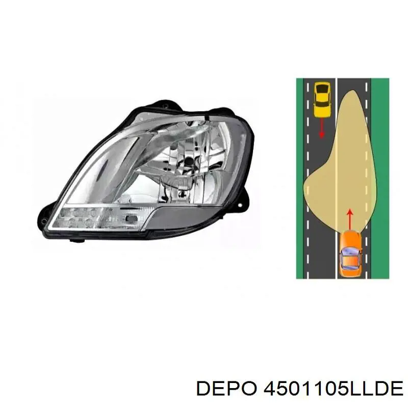 Купить 4501105LLDE Depo/Loro/Abakus Фара левая передняя