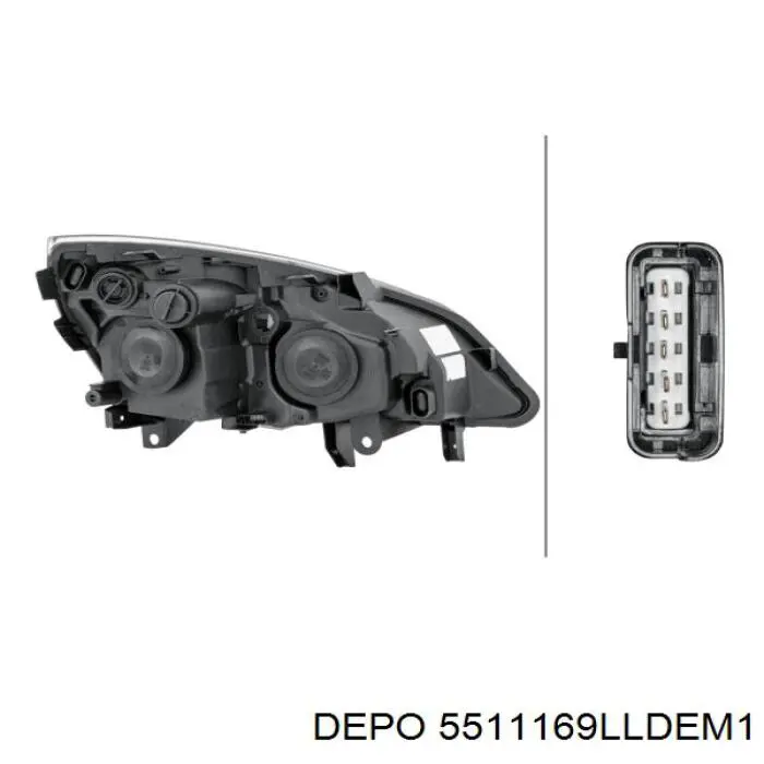 Фара левая Depo/Loro/Abakus 5511169LLDEM1 цена, от 133.44 USD