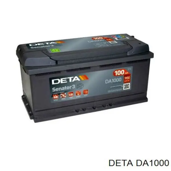 Аккумулятор Deta 100 А/ч 12 В B13 DA1000
