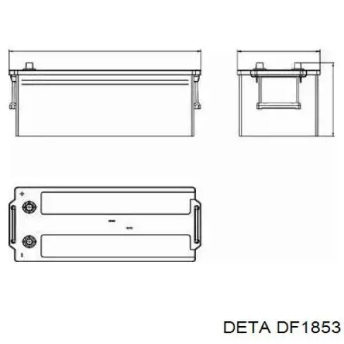 Аккумулятор Deta 185 А/ч 12 В B00 DF1853