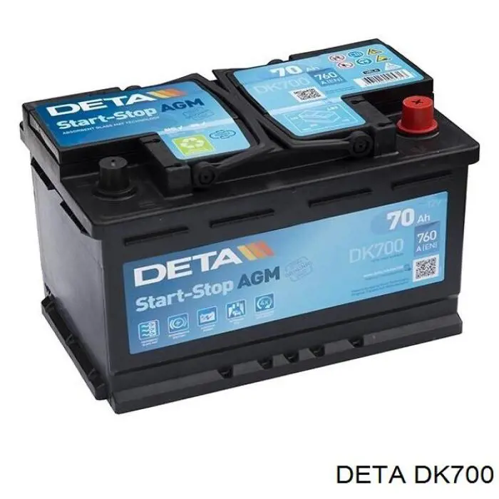 Аккумулятор Deta 70 А/ч 12 В B13 DK700