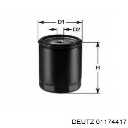 01174417 DEUTZ Filtro de aceite original y equivalente