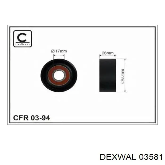 Натяжной ролик Dexwal 03581 цена, от 9.05 USD