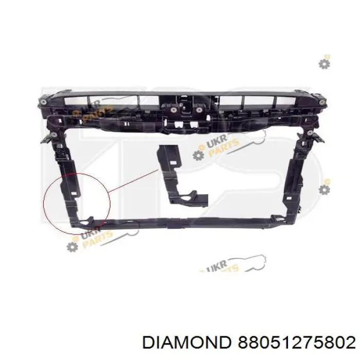 88051275802 Diamond/DPA suporte do radiador montado (painel de montagem de fixação das luzes)