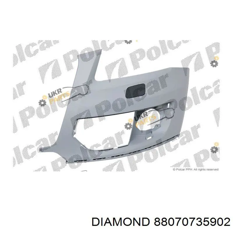 Бампер передний, правая часть Diamond/DPA 88070735902 цена, от 32.44 USD