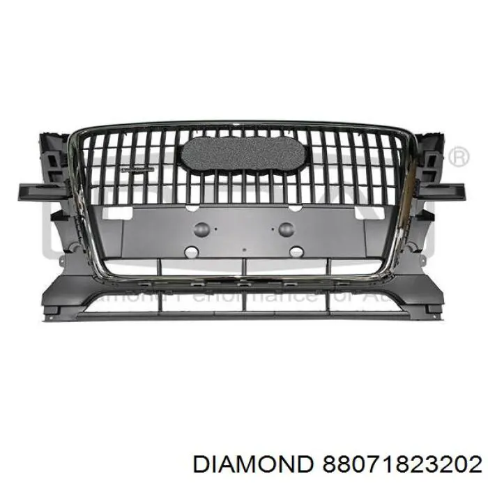 Заглушка (решетка) противотуманных фар бампера переднего правая 8R0807682JBJI Diamond/DPA