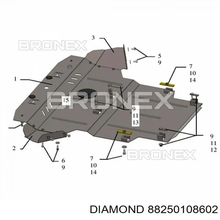 Защита моторного отсека Diamond/DPA 88250108602 цена, от 8.28 USD