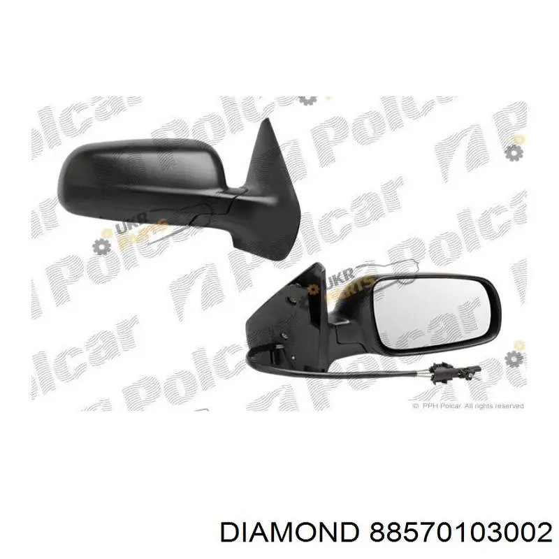 88570103002 Diamond/DPA зеркальный элемент зеркала заднего вида правого