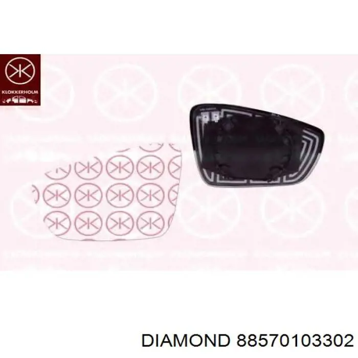 Купить 88570103302 Diamond/DPA Стекло правого зеркала заднего вида