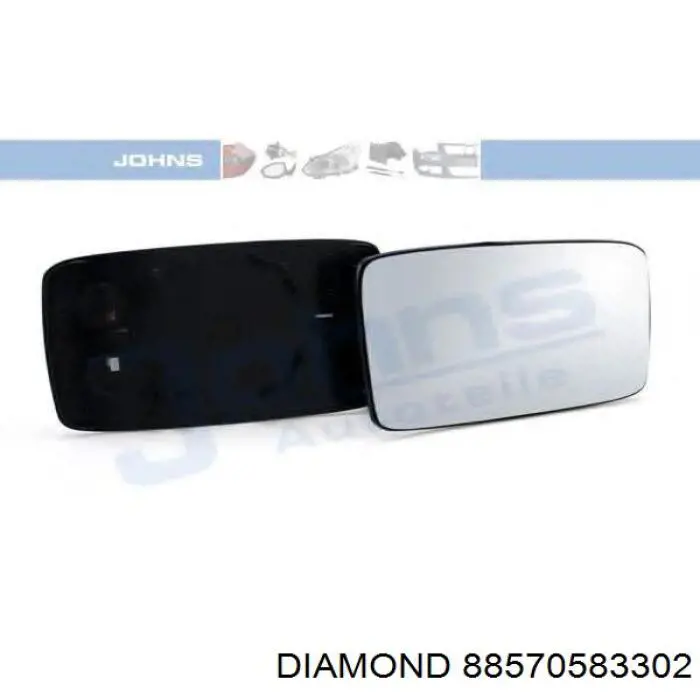 Cubierta, retrovisor exterior derecho 88570583302 Diamond/DPA