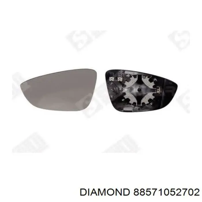 88571052702 Diamond/DPA зеркальный элемент зеркала заднего вида правого