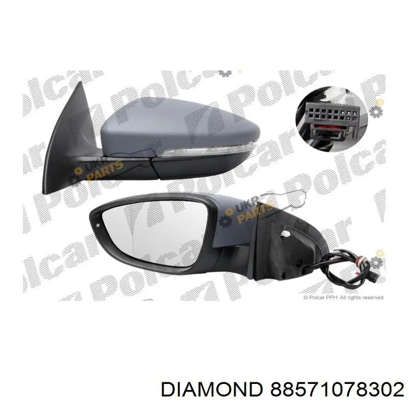 88571078302 Diamond/DPA накладка (крышка зеркала заднего вида левая)