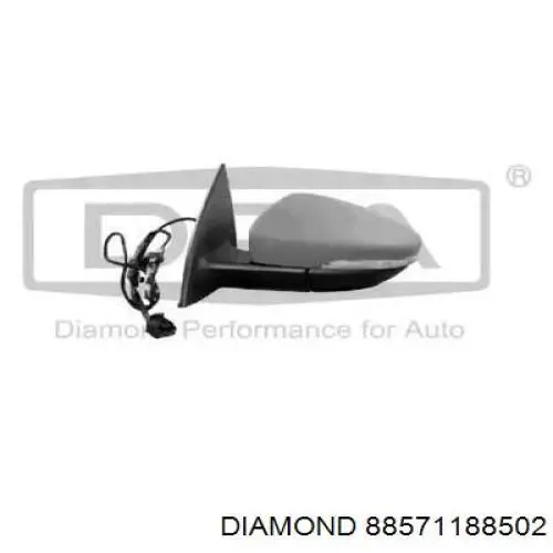 Левое боковое зеркало 3C8857507BQ Diamond/DPA