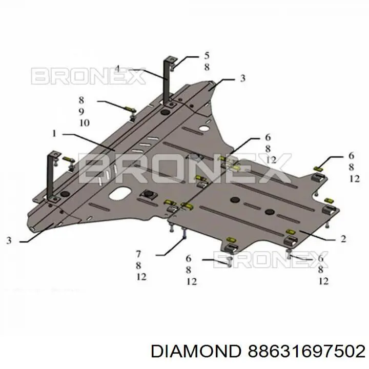 Защита двигателя задняя Diamond/DPA 88631697502