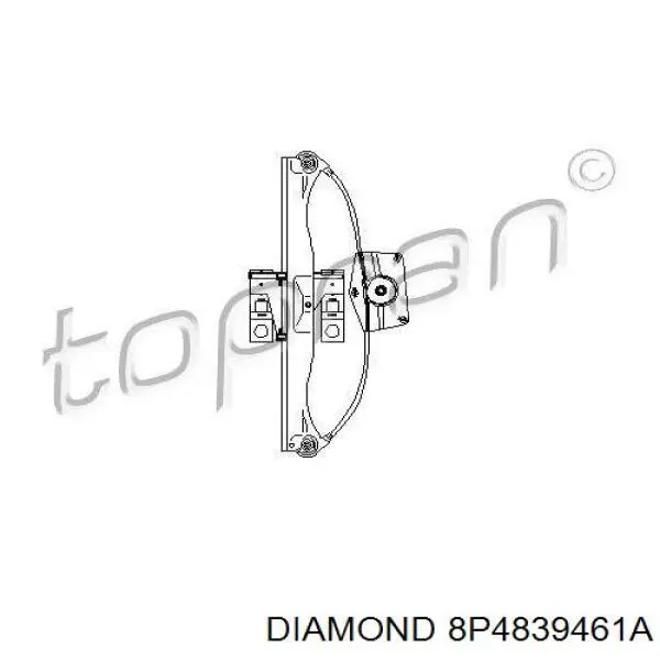 Механизм стеклоподъемника двери задней левой 8P4839461A Diamond/DPA