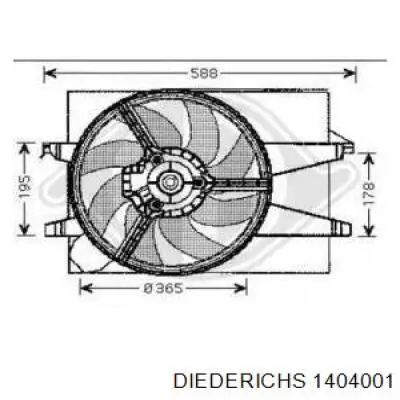 Диффузор вентилятора в сборе с мотором и крыльчаткой 1404001 Diederichs