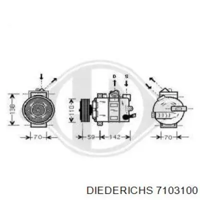 Компрессор кондиционера 7103100 Diederichs