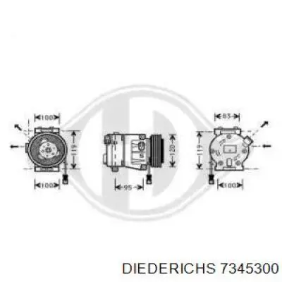 Компрессор кондиционера 7345300 Diederichs