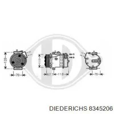 Компрессор кондиционера 8345206 Diederichs