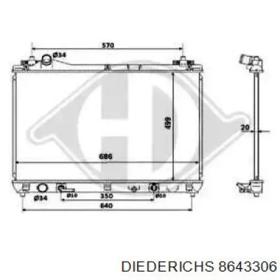 Радиатор 8643306 Diederichs