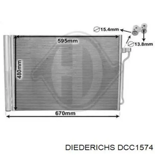 Радиатор кондиционера DCC1574 Diederichs