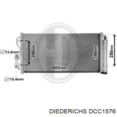 Радиатор кондиционера DCC1576 Diederichs