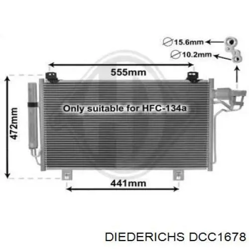 Радиатор кондиционера DCC1678 Diederichs