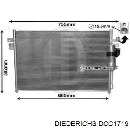 Радиатор кондиционера DCC1719 Diederichs