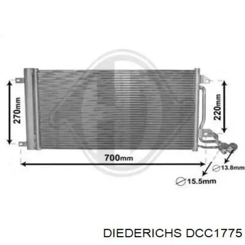 Радиатор кондиционера DCC1775 Diederichs