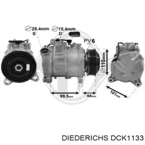 Компрессор кондиционера DCK1133 Diederichs