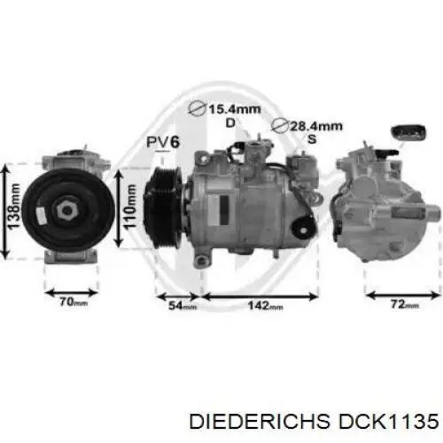 Компрессор кондиционера DCK1135 Diederichs