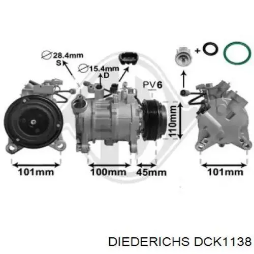 Компрессор кондиционера DCK1138 Diederichs