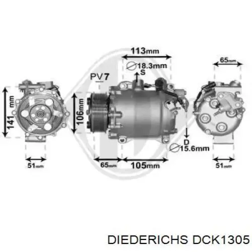 Компрессор кондиционера DCK1305 Diederichs