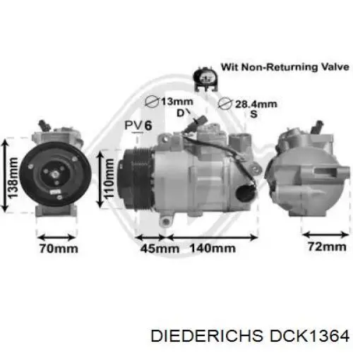 Компрессор кондиционера DCK1364 Diederichs